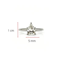 14K Gold 1.00cttw Lab Grown Diamond Pear Shape Solitaire Engagement Ring - /