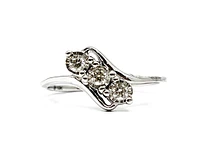 10K White Gold 0.15cttw Illusion Setting Diamond Ring - Size 6.5