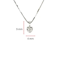 14K White Gold 0.10cttw Canadian Diamond Mezza Luna Necklace