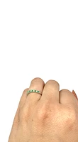 14K White Gold Emerald and Diamond Ring-Size 6.5