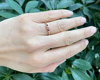 10K Rose Gold 0.30cttw Genuine Rhodalite Garnet Ring, size 6.5