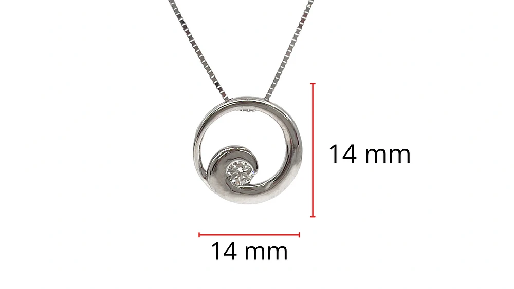 14K White Gold 0.14cttw Canadian Diamond Necklace - 18"
