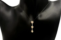 14K Yellow Gold 0.14cttw Diamond Cascade Pendant - 6mm x 27mm