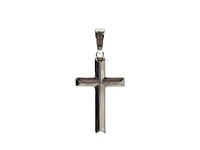 925 Sterling Silver 34mm x 20mm Hollow Pyramid Style Cross Charm