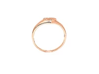 10K Rose Gold 0.01cttw Diamond Heart Signet Ring, size 6.5