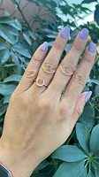 14K Rose Gold 0.14cttw Diamond Horseshoe Ring, size 6.5