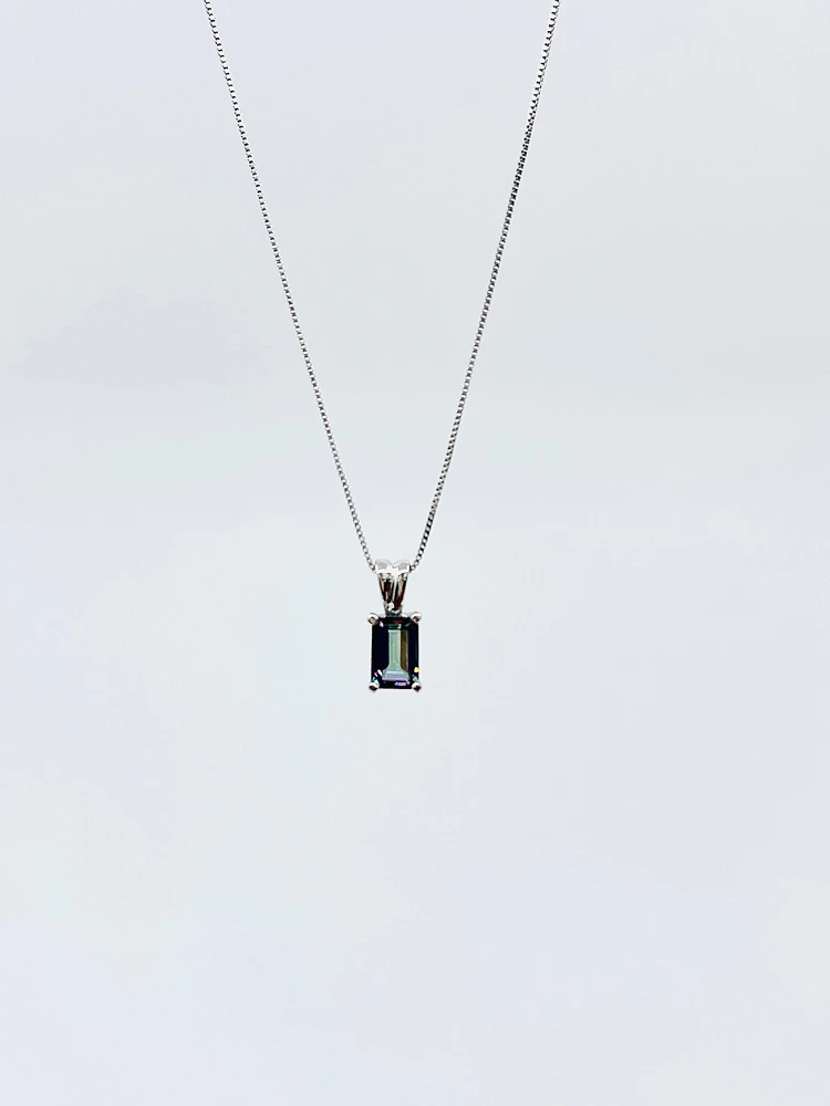 10K White Gold Mystic Topaz Pendant