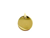 10K Yellow Gold Disc Charm, 13mm