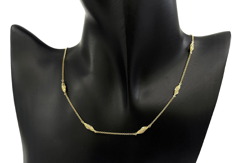 10K Yellow Gold 0.45cttw Diamond Necklace - 20"