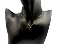10K Yellow Gold Garnet & 0.03cttw Diamond Pendant