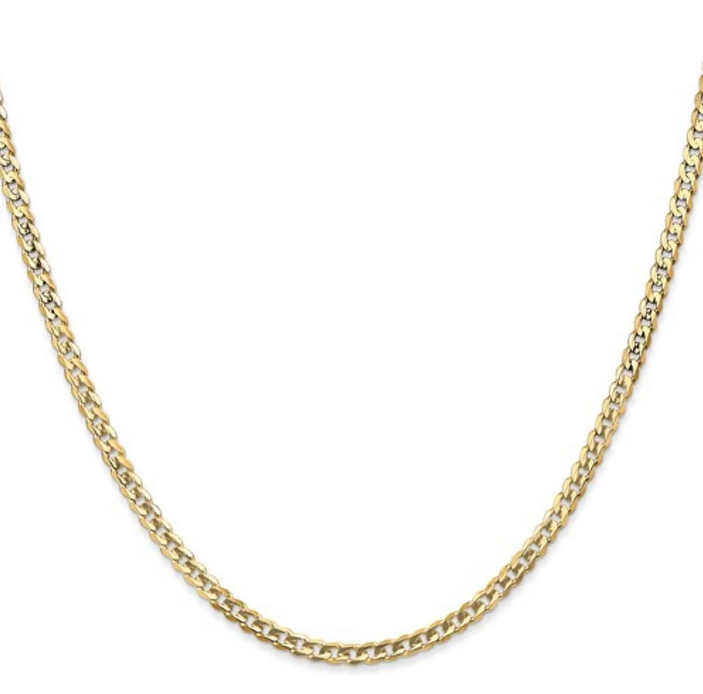 14K Yellow Gold Open Concave Curb Chain