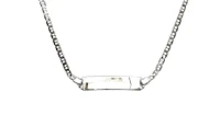 Engraveable 925 Sterling Silver Bar Baby Bracelet with Fancy Link 5.5"