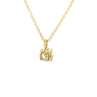 14K Yellow Gold Lab Grown 0.52cttw Round Brilliant Cut Diamond Claw Set Pendant