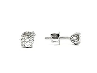 14K White Gold 0.10cttw Round Cut Canadian Diamond Stud Earrings