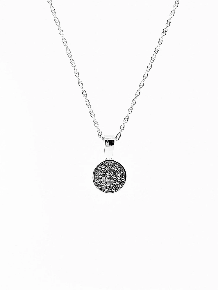 10K White Gold Diamond Pendant