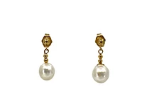 14K Yellow Gold Fresh Water Pearl Earrings