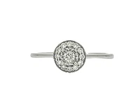 10K White Gold 0.19cttw Diamond Halo Engagement Ring, size 6.5