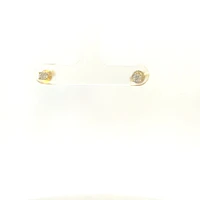 10K Yellow Gold Illusion Set Diamond Solitaire Earrings 0.04cttw
