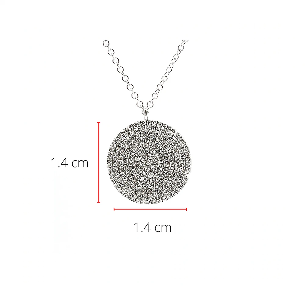 14K White Gold 0.41cttw Round Disc Diamond Necklace - 20 Inches