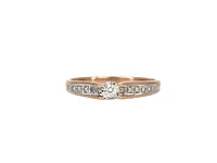 10K Rose Gold 0.10cttw Diamond Ring - Size 6.5