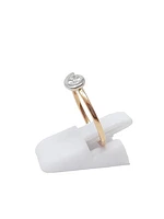 10K White & Rose Gold 0.20cttw Pear Cut Diamond Ring, size 6.5