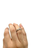 10K White Gold 0.30cttw Diamond Crown Ring, size 6.5