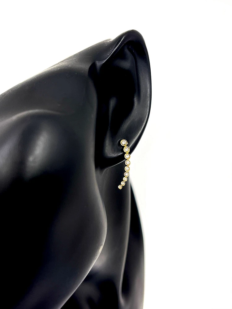 14K Yellow Gold 0.34cttw Diamond Earrings - 21mm