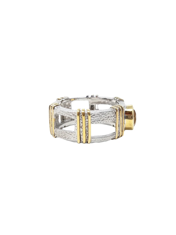 Silver and Citrine Ring