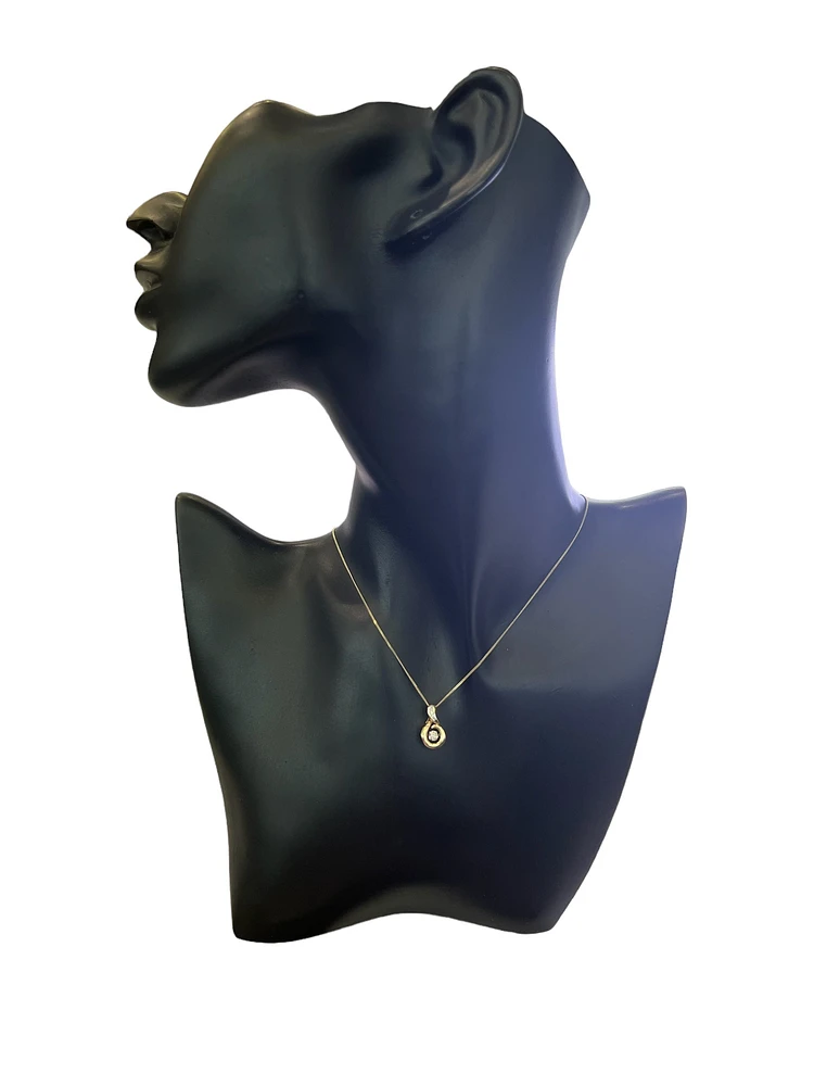 10K Yellow Gold 0.05 cttw Diamond Pulse Pendant