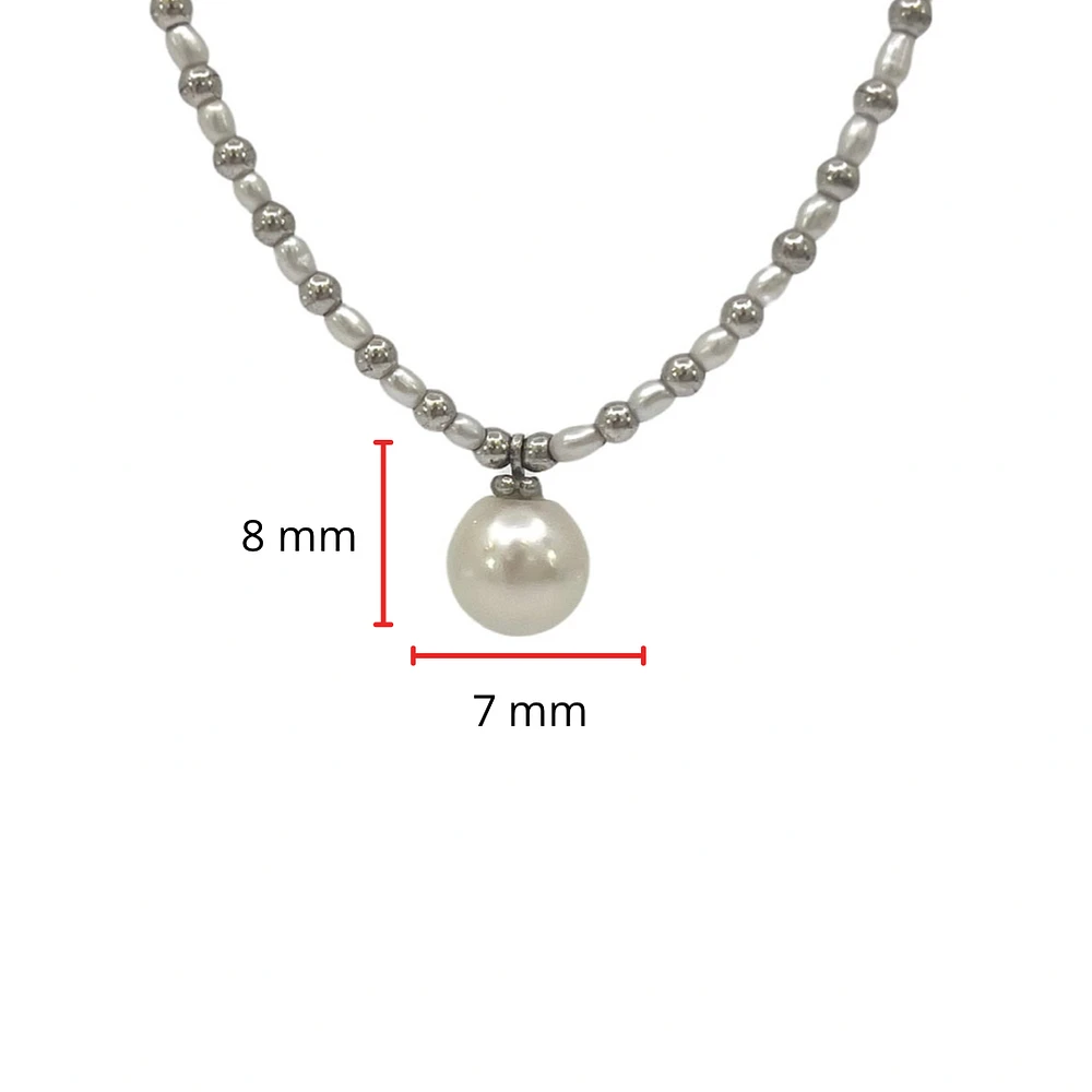 925 Sterling Silver Fresh Water Pearl Strand, 18"
