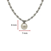 925 Sterling Silver Fresh Water Pearl Strand, 18"