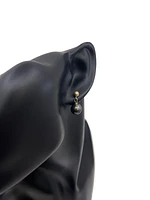 14K Yellow Gold Tahitian Pearl Drop Earrings
