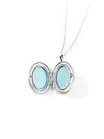 Sterling Silver Oval Locket Necklace 18"