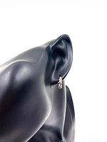 10K White & Rose Gold 1.20cttw Mystic Topaz & 0.012cttw Diamond Stud / Dangle / Drop Earring