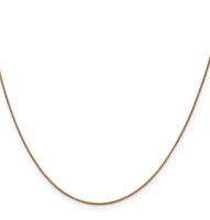 14K Rose Gold Box Chain with Lobster Clasp - 1.00 mm Various Length