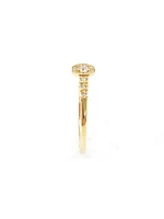 10K Yellow Gold 0.40cttw Canadian Diamond  Halo Engagement Ring, size 6.5