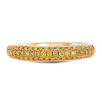 14K Yellow Gold Three Row Natural Fancy Yellow Diamond Band