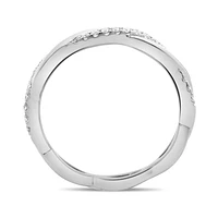 14K White, Yellow or Rose Gold 0.11cttw Diamond Twisted Pave Ring - 14K White Gold