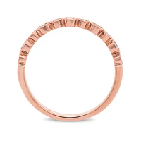 14K White, Yellow or Rose Gold 0.09cttw Diamond Milgrain Band - 14K White Gold