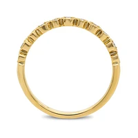 14K White, Yellow or Rose Gold 0.09cttw Diamond Milgrain Band - 14K White Gold