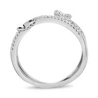 14K White, Yellow or Rose Gold 0.20cttw Diamond Butterfly Ring - 14K White Gold