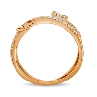14K White, Yellow or Rose Gold 0.20cttw Diamond Butterfly Ring - 14K White Gold