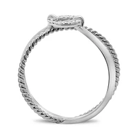 14K Two Tone Textured Diamond Ring - 14K 2 Tone