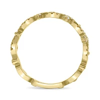 14K Yellow Gold Wavy Natural Fancy Yellow & White Diamond Band