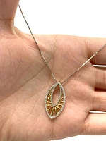 10K White & Yellow Gold 0.25cttw Diamond Pendant, 18"