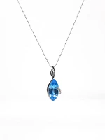 Blue Topaz and Diamond Pendant