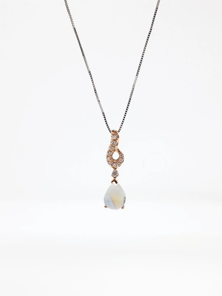 Moonstone and Diamond Pendant