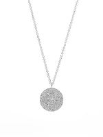 14K White Gold 0.41cttw Round Disc Diamond Necklace - 20 Inches