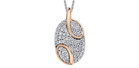 10K Two Tone White and Rose Gold 0.508cttw Necklace - 18 Inches