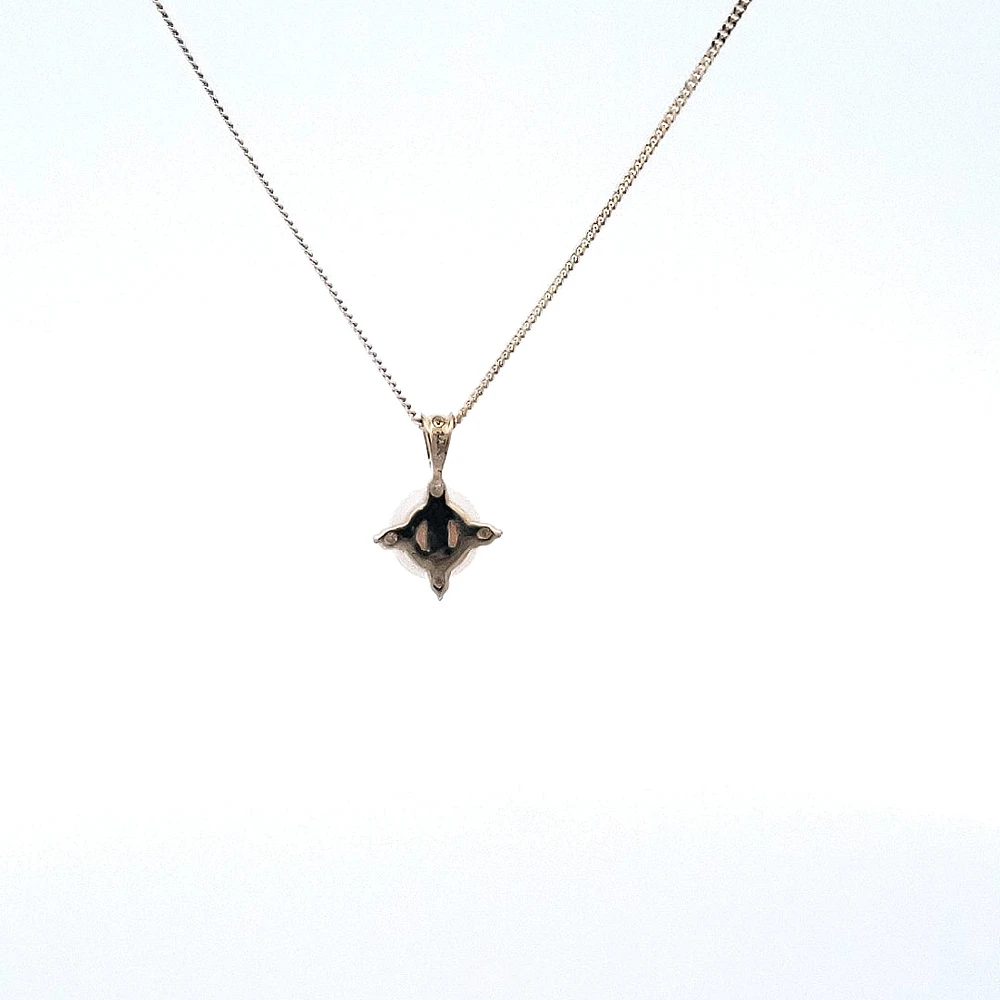 10K Yellow Gold Cultured Pearl and Diamond Pendant